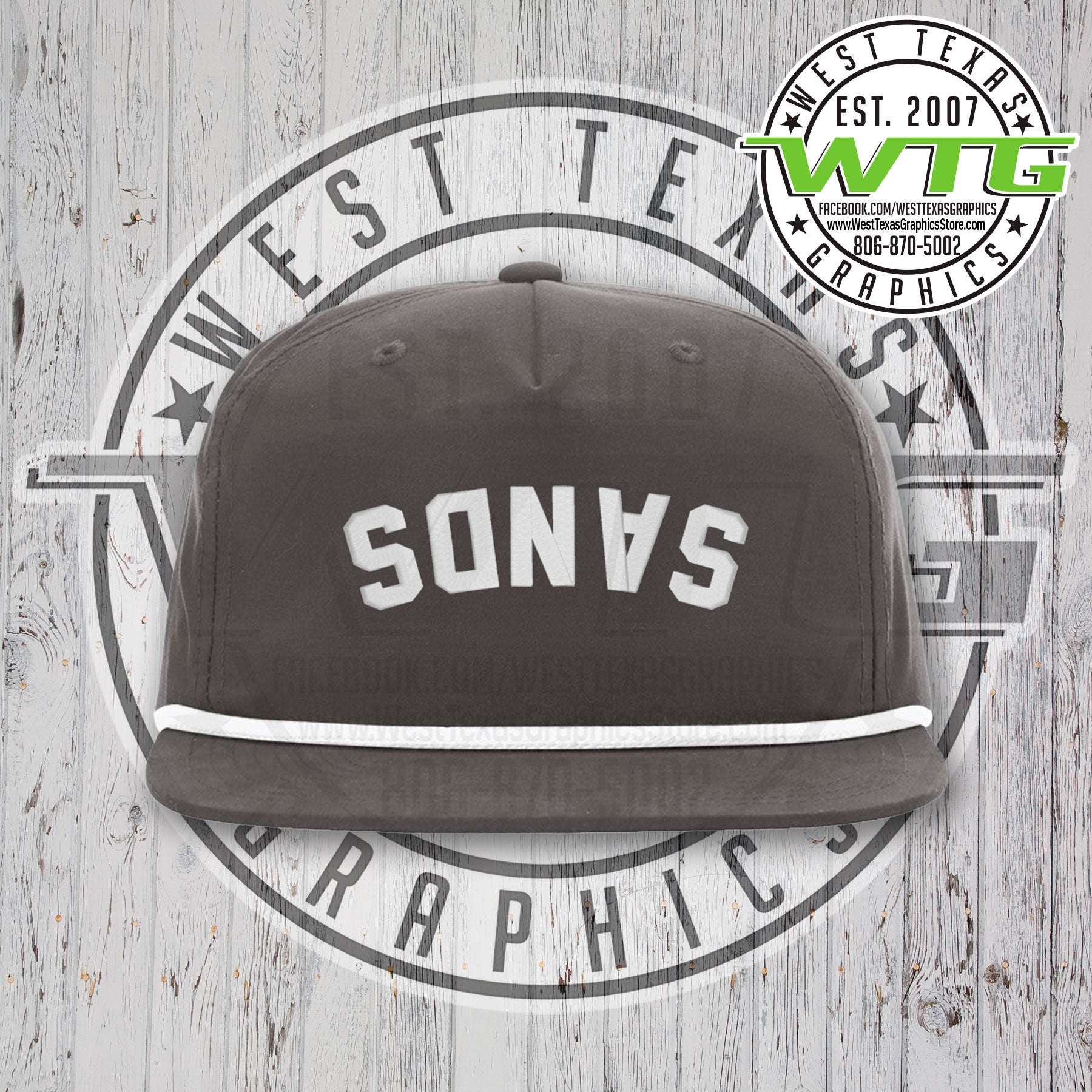 Sands Upside Down Hat 3D Foam Embroidery | West Texas Graphics